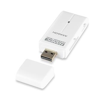 AXAGON CRE-D4, USB 2.0 externí HANDY čtečka 4-slot SD/MicroSD/MS/M2, bílá