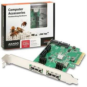 AXAGON PCES-SH4, PCIe 2-Lane řadič - 4x int./2x ext. SATA 6G HyperDuo