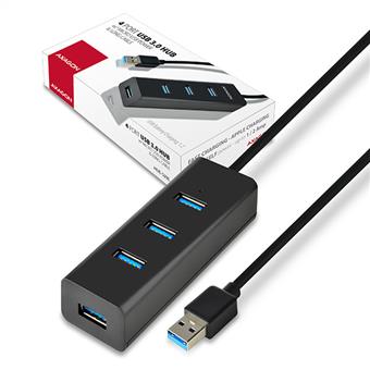 AXAGON HUE-S2BL, 4x USB 3.0 CHARGING hub, micro USB nap. konektor, kabel USB-A 1.2m