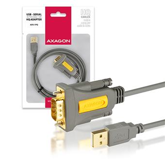 AXAGON ADS-1PQ, USB2.0 - sériový RS232 DB9 FTDI adaptér / kabel 1,5m