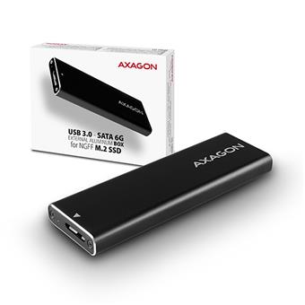 AXAGON EEM2-U3, USB3.0 - M.2 SATA SSD hliníkový box, délka 30 až 80 mm