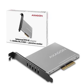 AXAGON PCEM2-NC, PCIe x4 - M.2 NVMe M-key slot adaptér, pasivní chladič