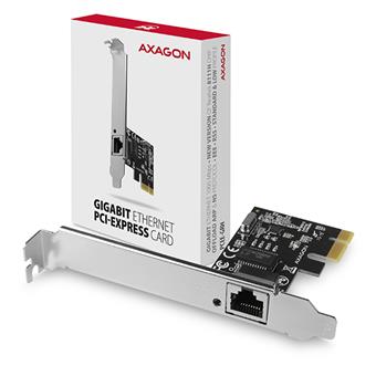 AXAGON PCEE-GRH, PCIe síťová karta - 1x Gigabit Ethernet port (RJ-45), Realtek, vč. LP