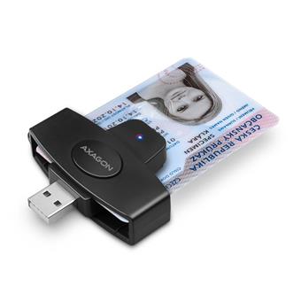 AXAGON CRE-SM5, USB externí PocketReader čtečka kontaktních karet ID card (eObčanka)