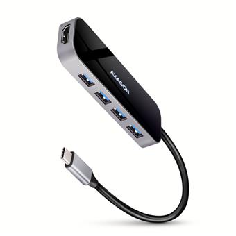 AXAGON HMC-6H4A, USB 3.2 Gen 1 hub, porty 4x USB-A, HDMI 4k/30Hz, PD 100W, kábel USB-C 20cm