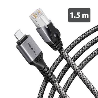 AXAGON ADE-CM15, USB-C Gigabit Ethernet adaptér s integrovaným síťovým CAT6 kabelem RJ-45 (1,5m)