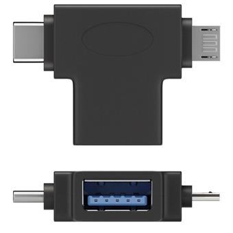 PremiumCord Adaptér USB-A na USB-C + micro USB-B