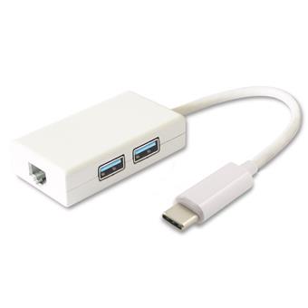 PremiumCord USB-C hub 2x USB 3.0+Gigabit RJ45
