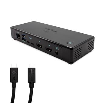 i-tec Thunderbolt3/USB-C Dual DP 4K Docking Station, Power Delivery 85W,  2x TB3 Cables: 150, 70cm