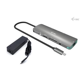 i-tec USB-C Metal Nano Docking Station 4K HDMI LAN, Power Delivery 100 W + Charger 100 W (bundle)