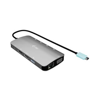 i-tec USB-C Metal Nano 3x Display (DP, HDMI a VGA) Docking Station, Power Delivery 100W