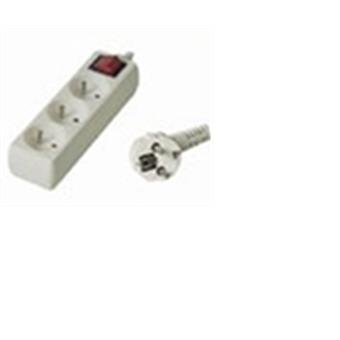 Prodlužovací přívod 230V, 2m, 3 zásuvky + vypínač