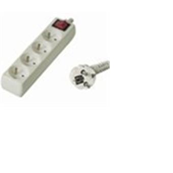 Predlžovací prívod 230V, 3m, 4 zásuvky + vypínač