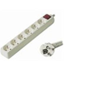 Prodlužovací přívod 230V, 2m, 6 zásuvek + vypínač