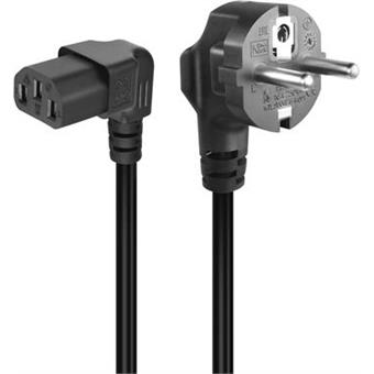 PremiumCord Kabel síťový 230V k PC,2m, 90° zahnutý