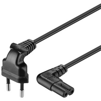 PremiumCord Kabel síťový 230V k magnetofonu se zahnutými konektory 0.75m