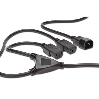 PremiumCord Kabel síťový 230V, Y-kabel prodlužovací M-2x F