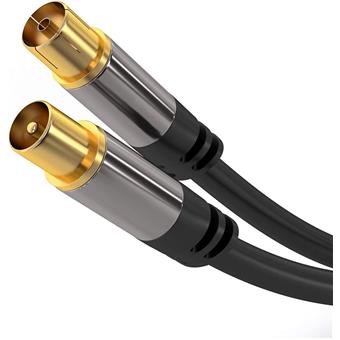 PremiumCord TV antenní HQ propojovací kabel M/F 75Ohm (135dB) 4x stíněný 3m
