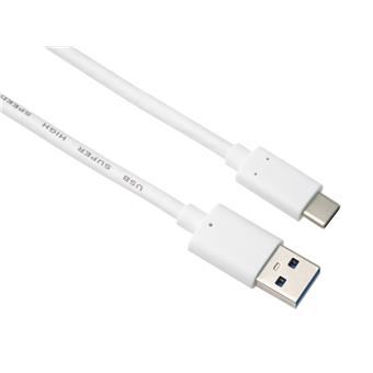 PremiumCord kabel USB-C - USB 3.0 A (USB 3.2 generation 2, 3A, 10Gbit/s)  2m bílá