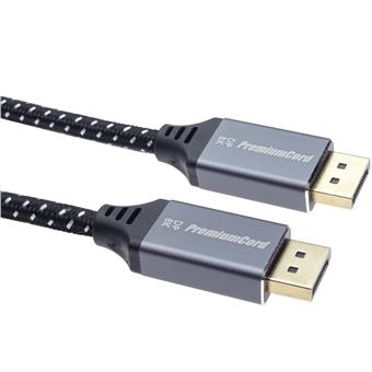 PremiumCord DisplayPort 1.4 přípojný kabel, kovové a zlacené konektory, 1,5m