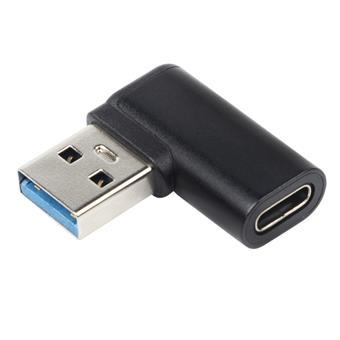PremiumCord redukce USB-C - USB 3.0 Male, zahnutá