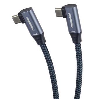 PremiumCord USB-C 2x zahnutý kabel, 3m