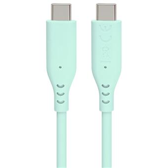 PremiumCord silikónový USB-C 60W, tyrkysový, 1.5m
