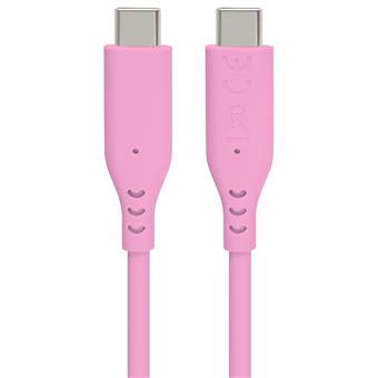 PremiumCord silikonový USB-C 60W, růžový, 1.5m