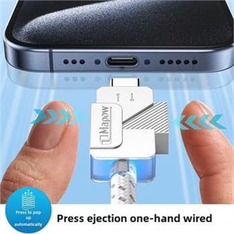 PremiumCord USB-C kabel s tlačítkem pro odpojení