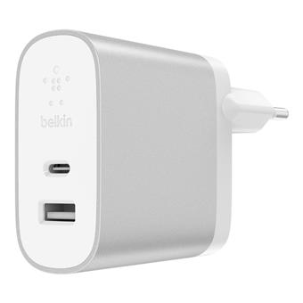 BELKIN 27W + 12W USB-C/A Dual Home Charger, Silver