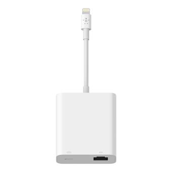 BELKIN adaptér Lightning to ethernet, bílý