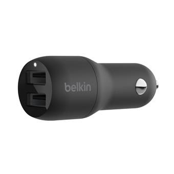 BELKIN Dual USB-A Car Charger, 12W X2, BLK