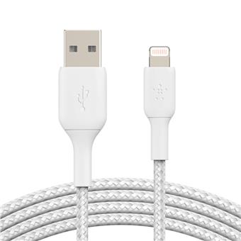 BELKIN kabel oplétaný USB-A - Lightning, 1m, bílý