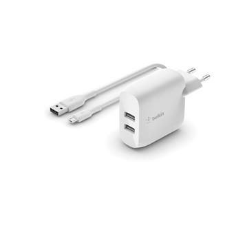 BELKIN Dual USB-A nabíječka, 24W + microUSB kabel
