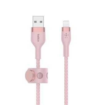 Belkin kabel USB-A s konektorem LTG,1M růžový pletený