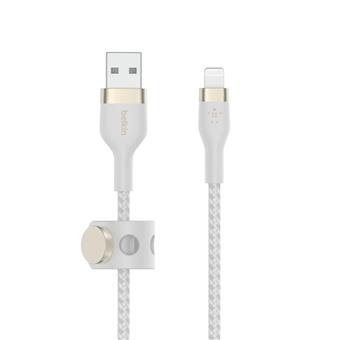 Belkin kabel USB-A s konektorem LTG,3M bilý pletený