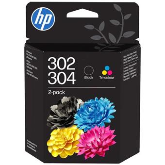HP 302/304 Tri-color/Black Ink Crtg 2-Pk