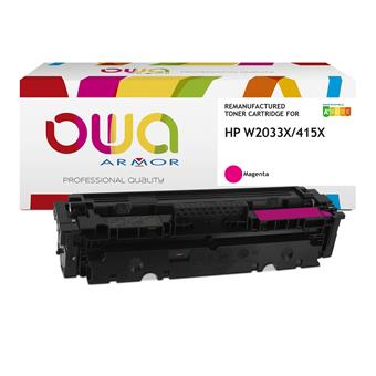 OWA Armor toner kompatibilný HP W2033X, 415X, 6000st, červená/magenta, úroveň manažmentu