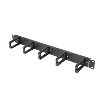 LANBERG 19" PANEL PRO SPRÁVU KABELŮ S 5 PLASTOVÝMI DRŽÁKY 1U TYP B ČERNÝ