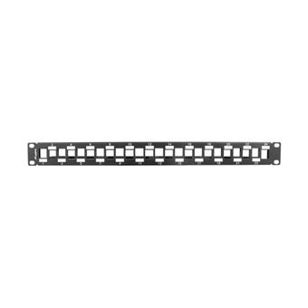 LANBERG 24PORTOVÝ PATCH PANEL S ORGANIZÉREM PRO KEYSTONE MODULY ČERNÝ