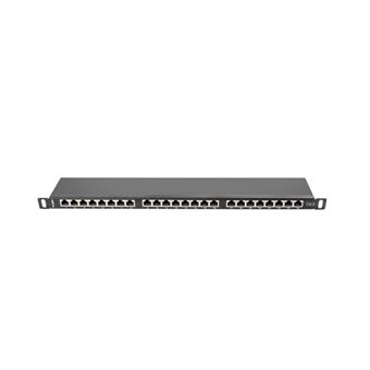 LANBERG PATCH PANEL 24 PORTŮ 0,5U 19" CAT.6 FTP STÍNĚNÝ ČERNÝ