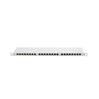 LANBERG PATCH PANEL 24 PORTŮ 0,5U 19" CAT.6 FTP STÍNĚNÝ ŠEDÝ