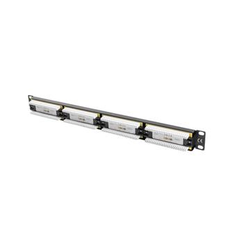 LANBERG PATCH PANEL 24 PORTŮ 1U 19" CAT.6 UTP ČERNÝ