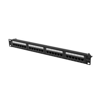 LANBERG PATCH PANEL 24 PORTŮ 1U 19" CAT.6A UTP ČERNÝ
