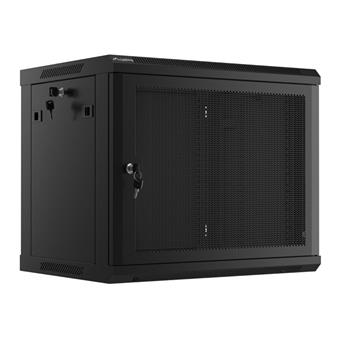 LANBERG 19" RACKOVÁ SKŘÍŇ PRO MONTÁŽ NA STĚNU 9U/600X450 S PERFOROVANÝMI DVEŘMI ČERNÁ
