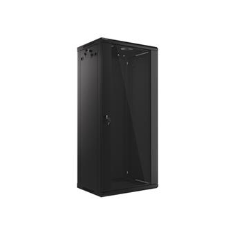 LANBERG RACKOVÁ SKŘÍŇ 19" NÁSTĚNNÁ 27U/600X450 (FLAT PACK) S PROSKLENÝMI DVEŘMI ČERNÁ V2