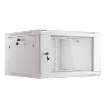 LANBERG 19" RACKOVÁ SKŘÍŇ PRO MONTÁŽ NA STĚNU 6U/600X600 (FLAT PACK) S PROSKLENÝMI DVEŘMI ŠEDÁ V2
