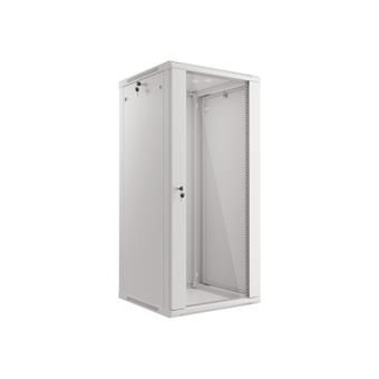 LANBERG RACKOVÁ SKRIŇA 19" NÁSTENNÁ 27U/600X600 (FLAT PACK) S PRESKLENÝMI DVERAMI ŠEDÁ V2