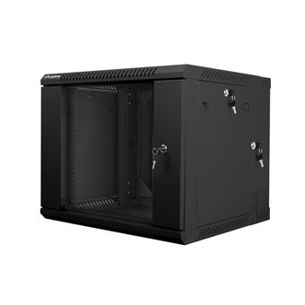 LANBERG RACKOVÁ SKŘÍŇ 19" DVOUDÍLNÁ NÁSTĚNNÁ 9U/600X600 (FLAT PACK) ČERNÁ