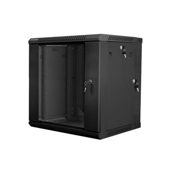 LANBERG RACKOVÁ SKŘÍŇ 19" DVOUDÍLNÁ NÁSTĚNNÁ 12U/600X600 (FLAT PACK) ČERNÁ